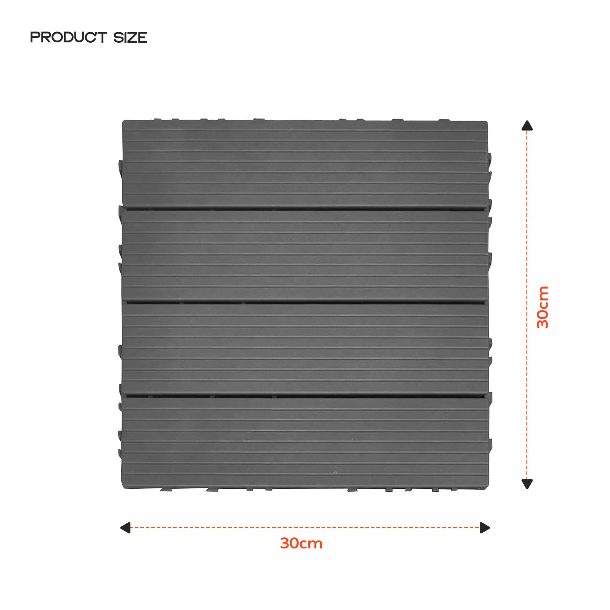 Outdoor Plastic Interlocking Patio Tiles ~6356