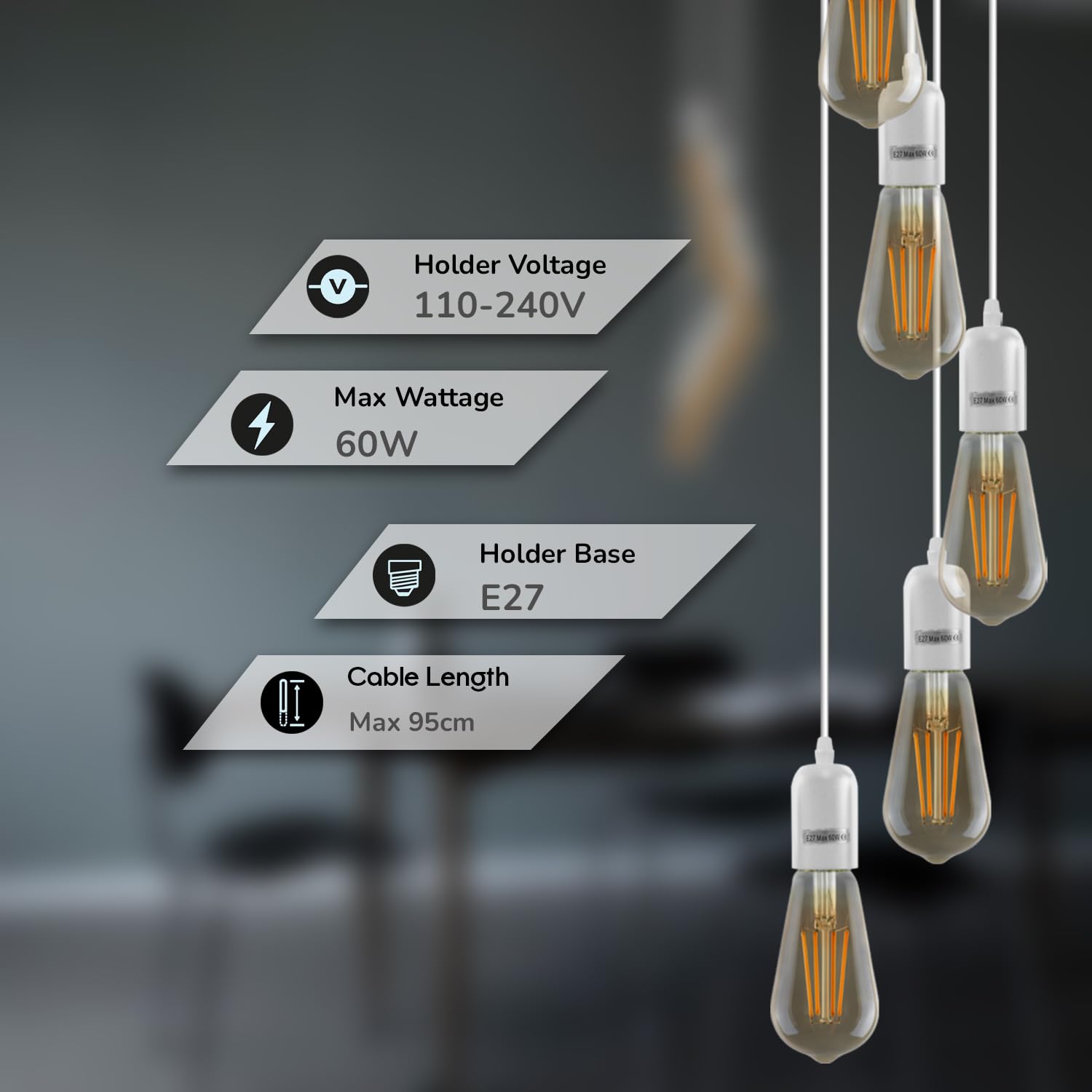 Modern Industrial Style Pendant Light Fitting ~6304