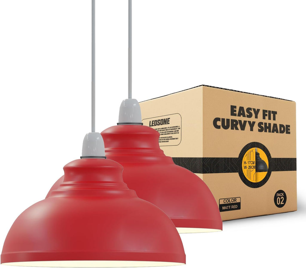 Modern Industrial Curvy Metal Ceiling Lamp Shade Easy Fit Home Decor