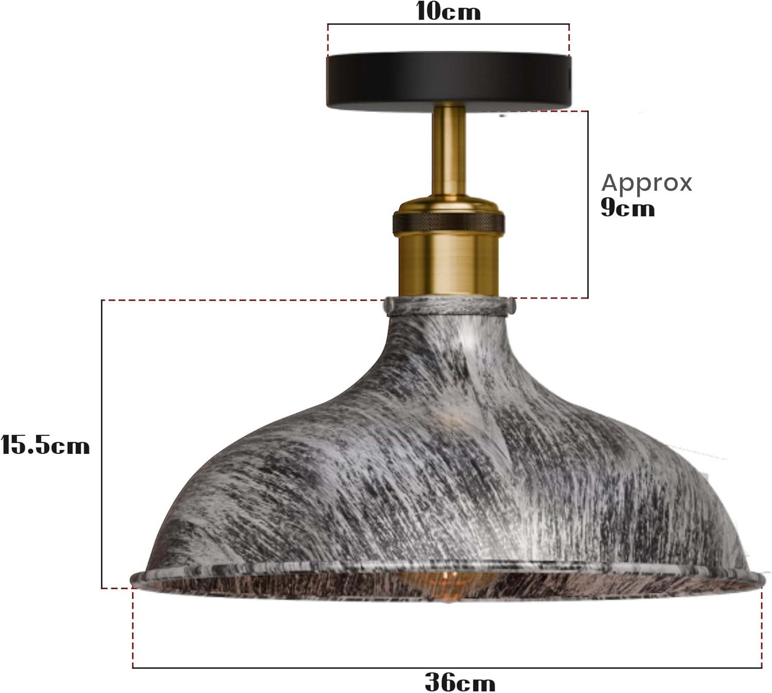Industrial Metal Flush Mount Ceiling Light Fixture ~6288