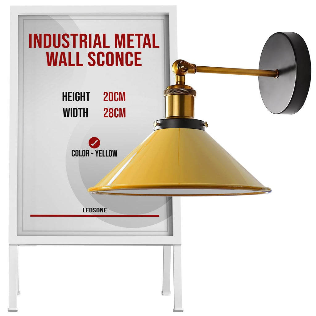 Chic Industrial Vintage Metal Wall Sconce with Adjustable Cone Shade