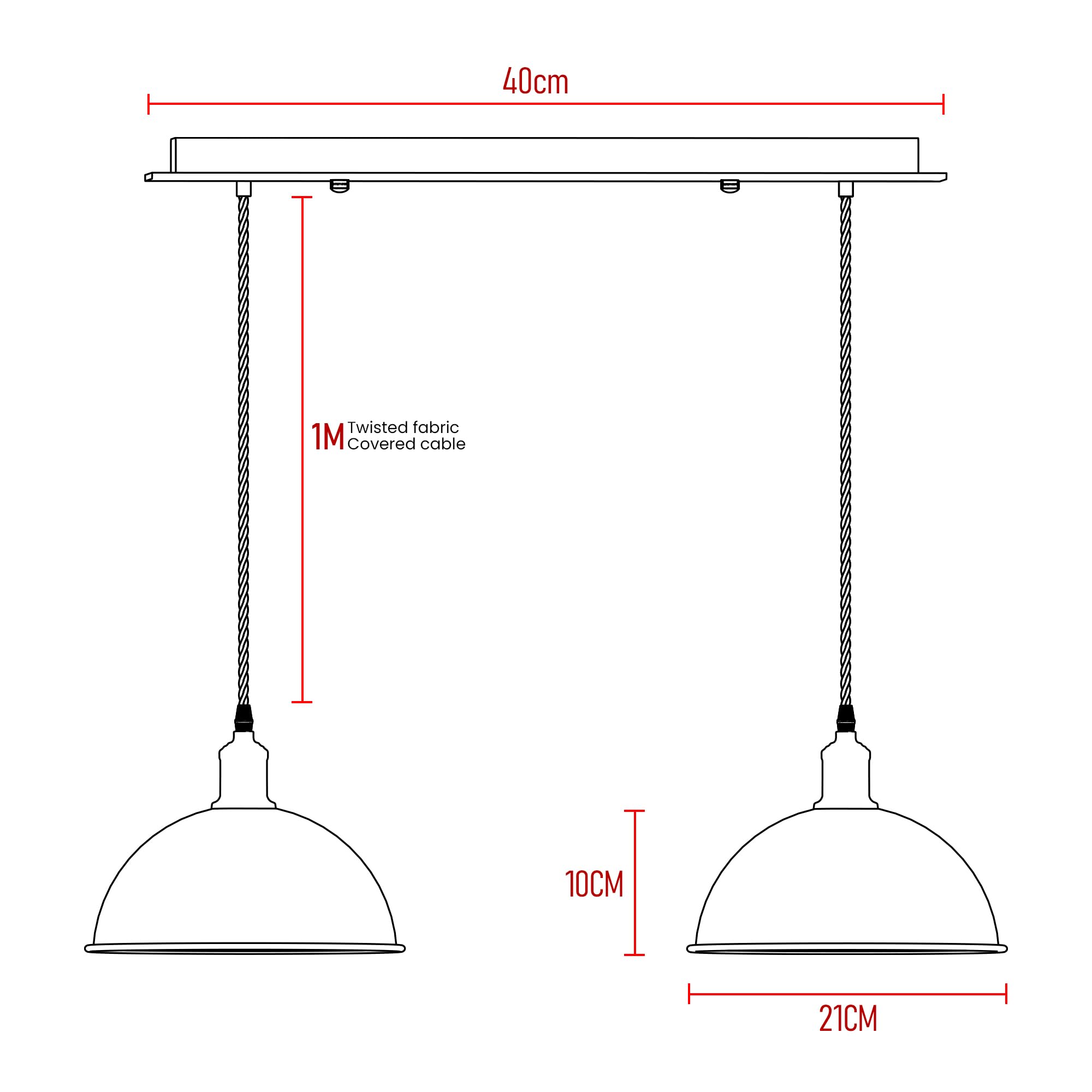 Vintage Industrial 2-Head Dome Pendant Light | Adjustable ~6145