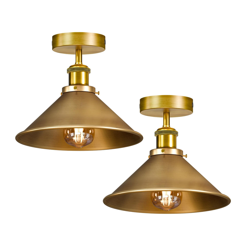 Stylish 2-Pack Modern Semi-Flush Mount Ceiling Lights with Metal Shade