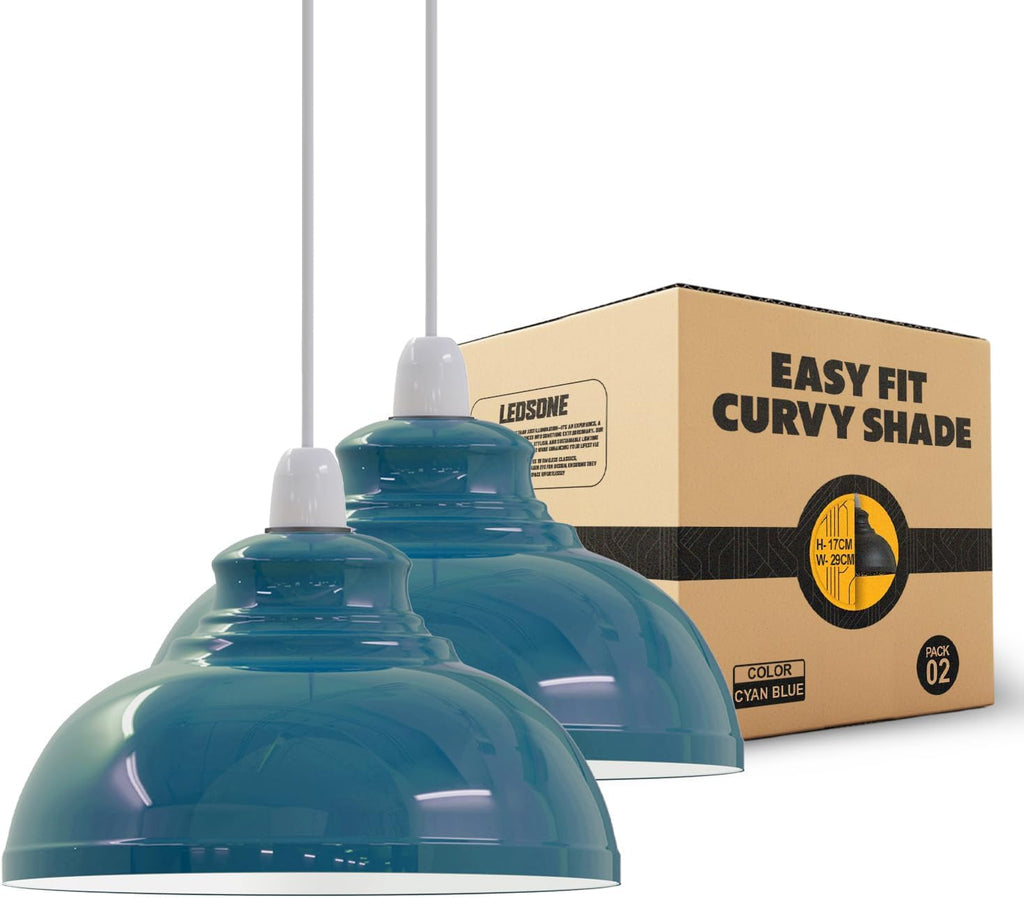 Modern Industrial Curvy Metal Ceiling Lamp Shade Easy Fit Home Decor