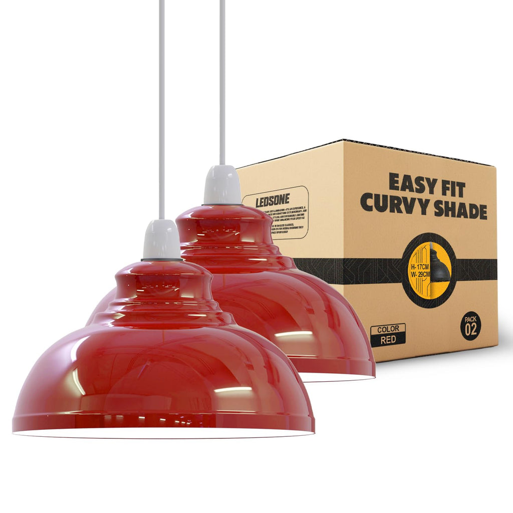 Modern Industrial Curvy Metal Ceiling Lamp Shade Easy Fit Home Decor