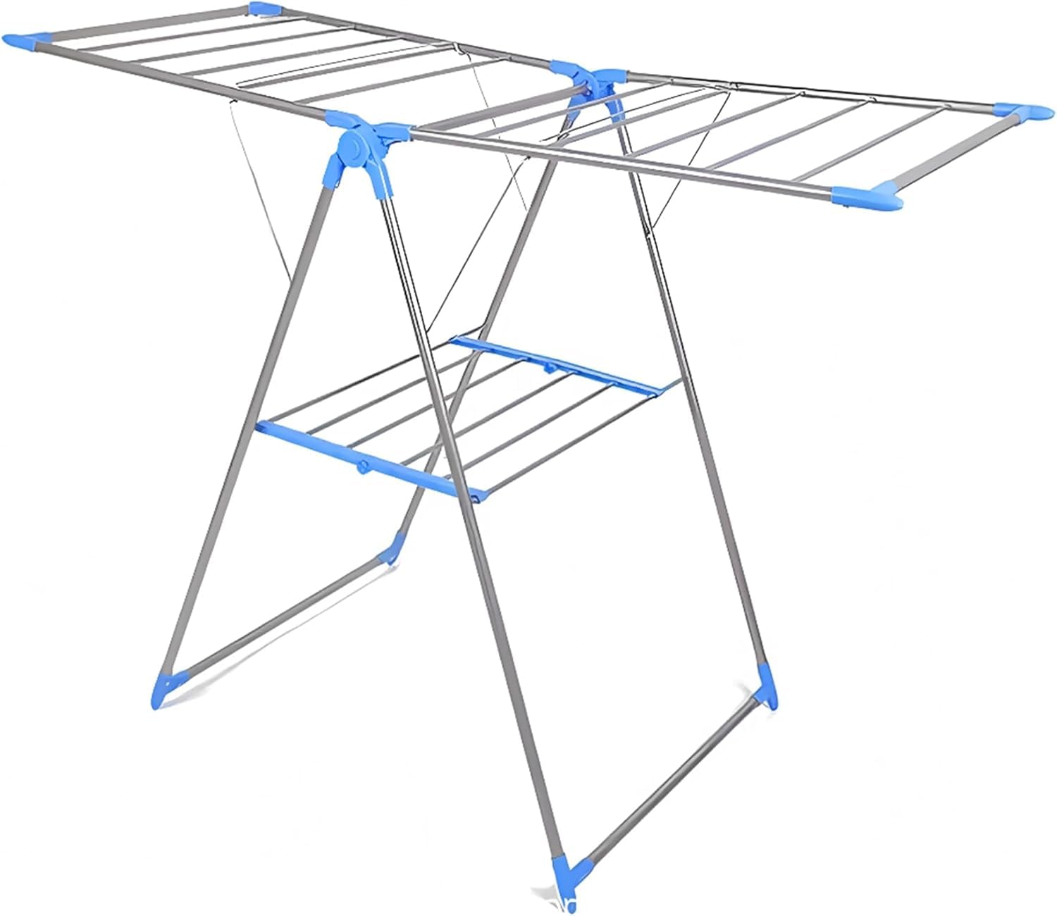 Foldable Compact Multi-Tier Stainless Steel Clothes Drying Rack for Laundry