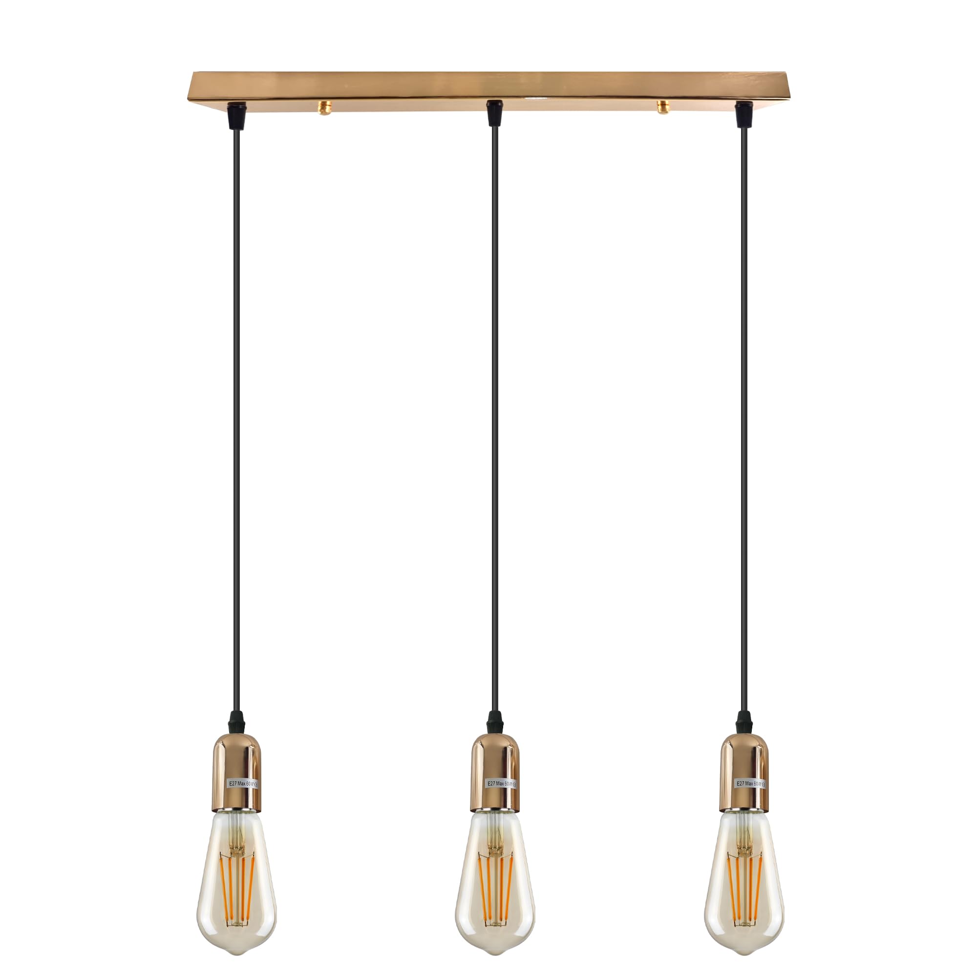 Industrial Metal Cluster Pendant Light Fixture, E27 Base, Retro Style Lighting