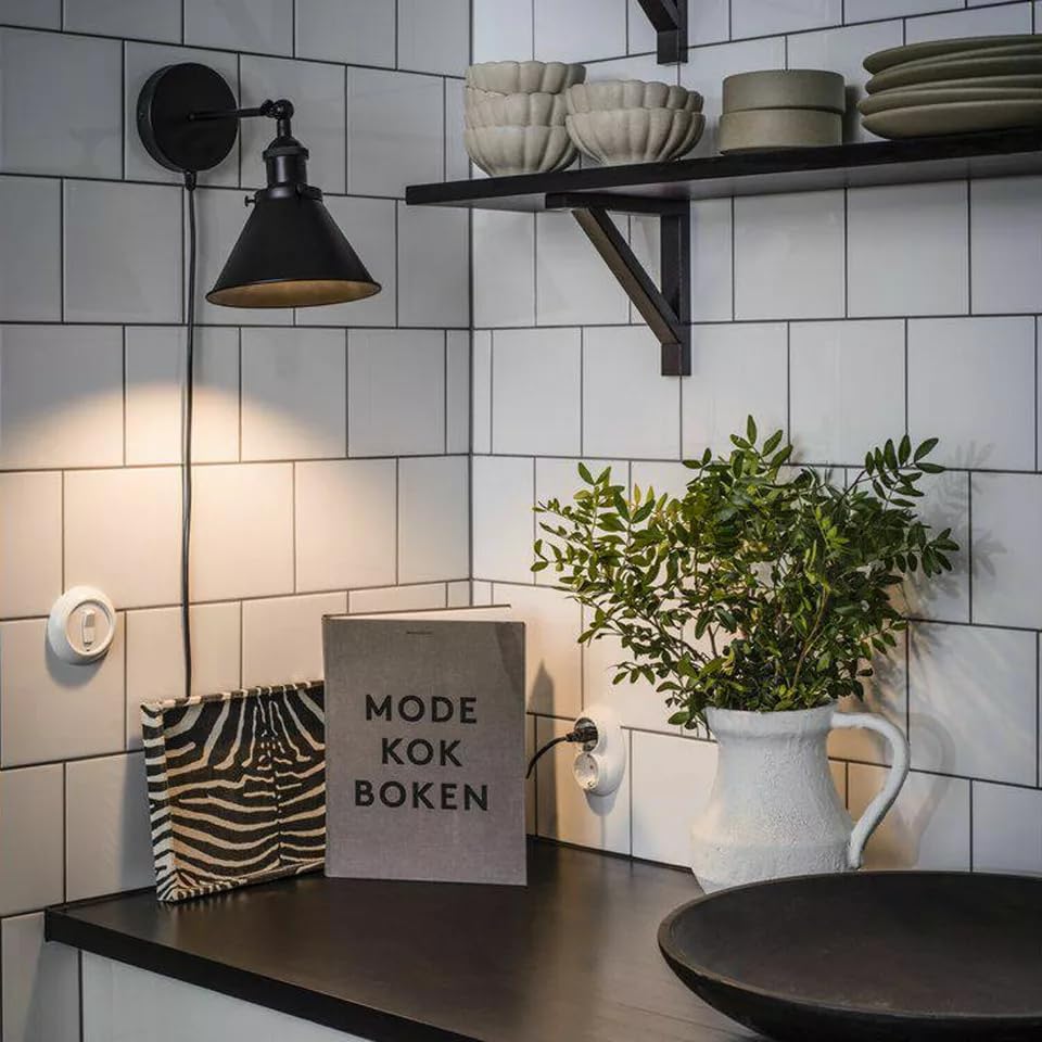 Vintage Industrial Plug-in Wall Light with Dimmer ~6266