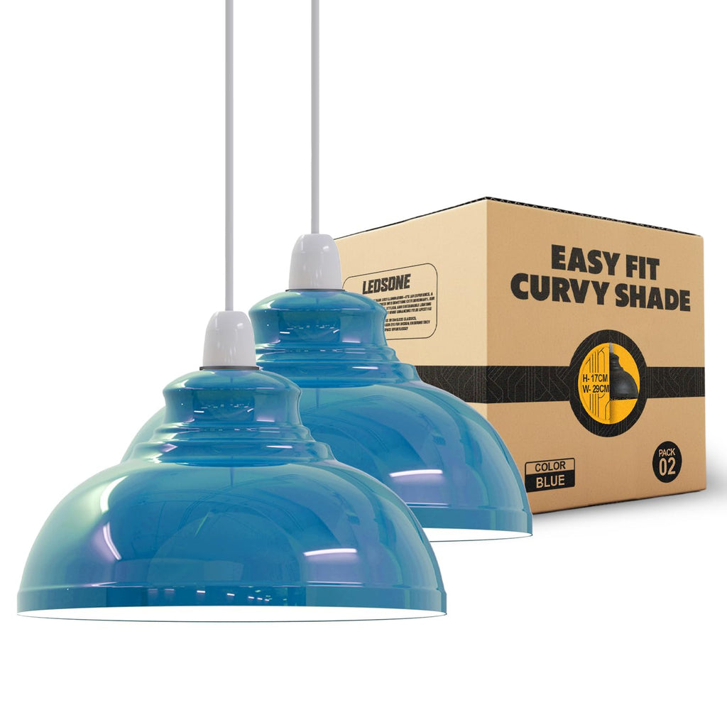 Modern Industrial Curvy Metal Ceiling Lamp Shade Easy Fit Home Decor