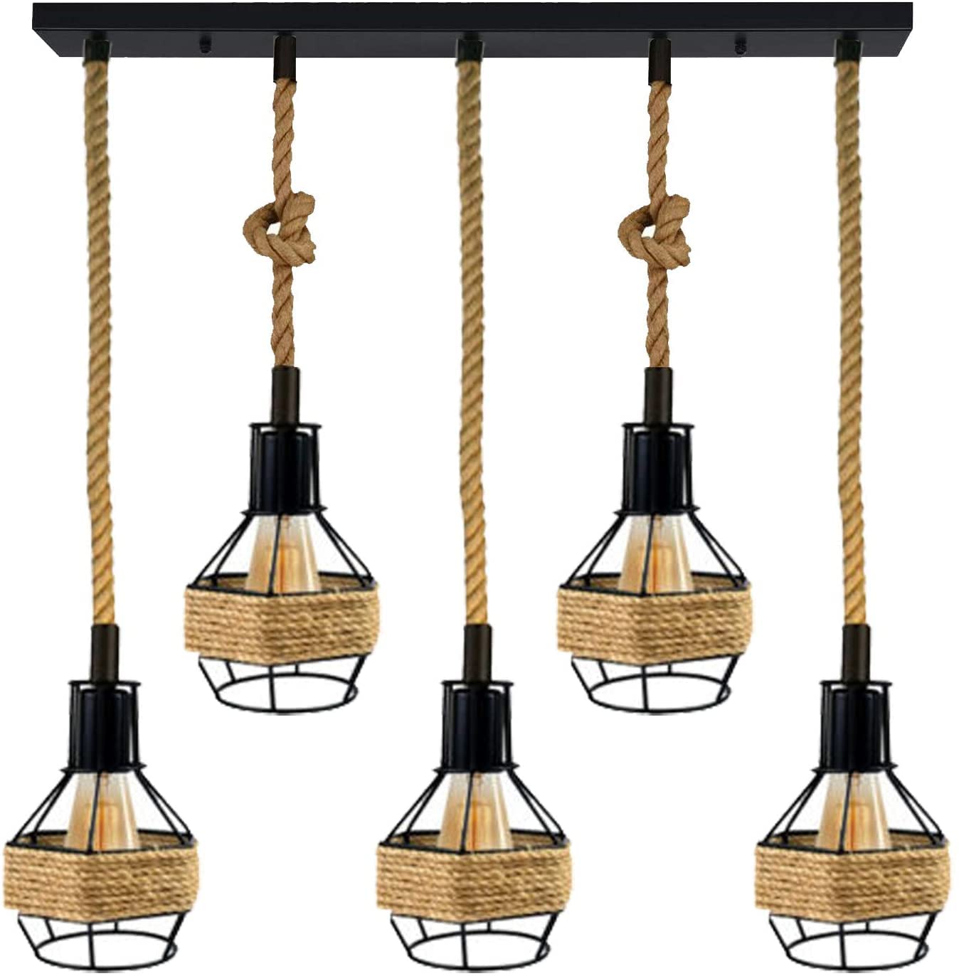 Ceiling Pendant Light Metal Hemp Rope Style ~6203