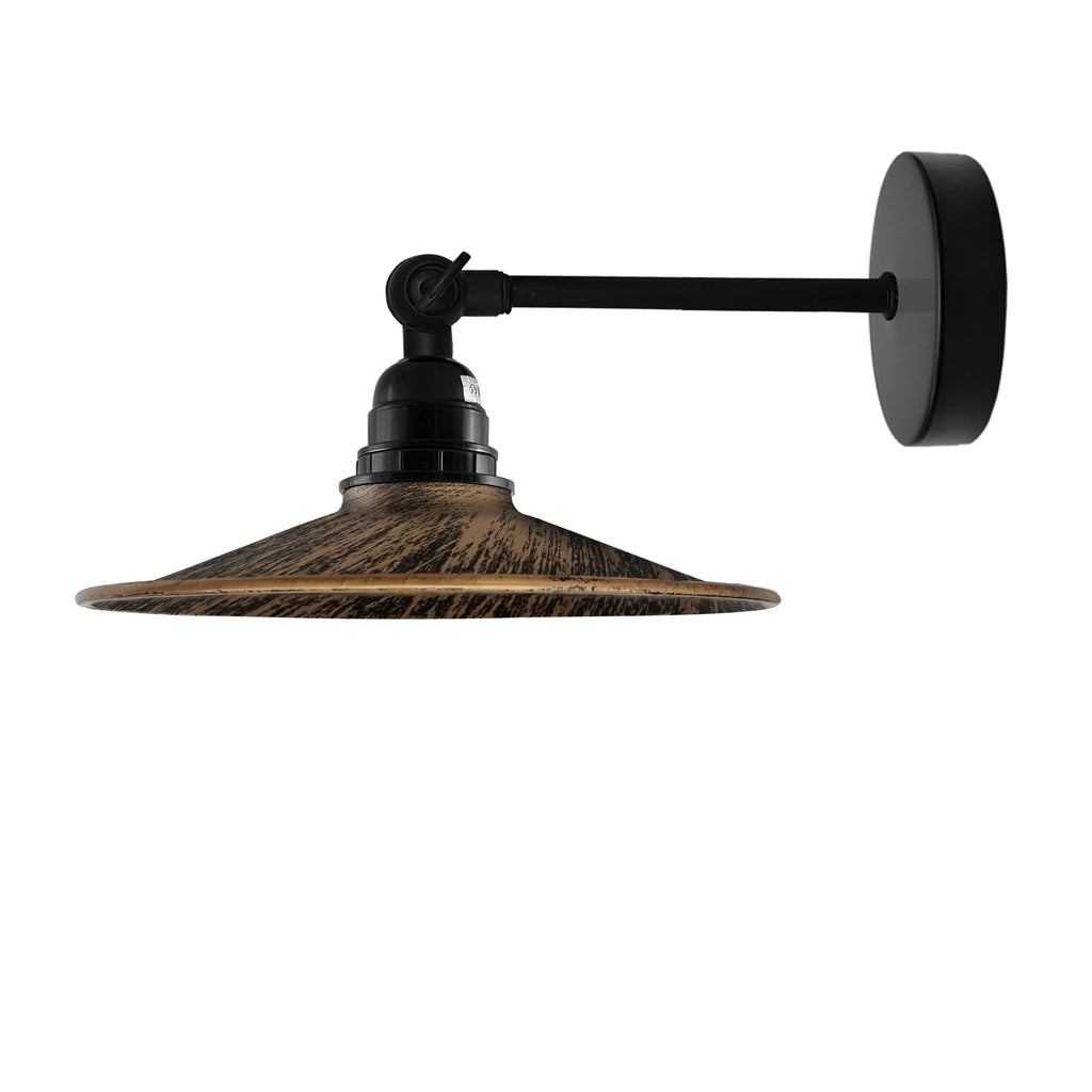 Vintage Industrial Metal Flat Shade Wall Sconce Adjustable Arm Light Fixture