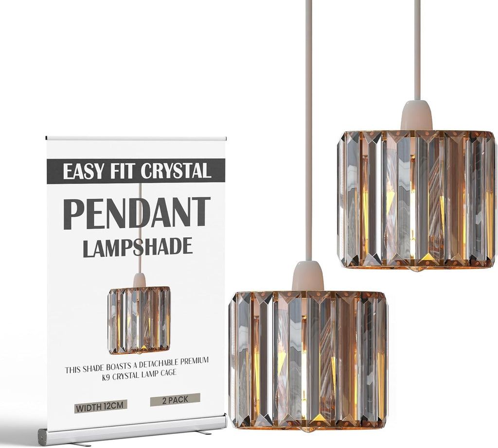 Elegant Crystal Glass Drum Ceiling Lamp Shade - Modern Flush Mount Light Fixture
