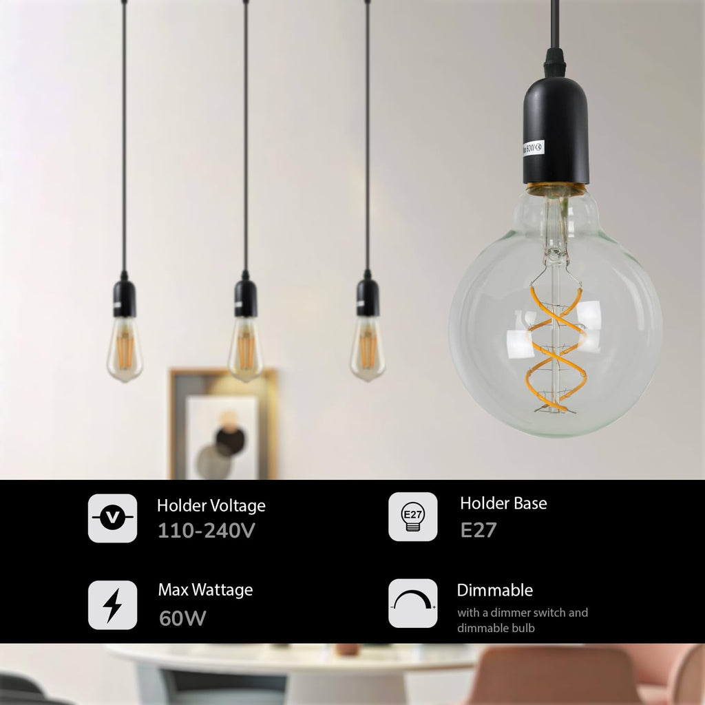 Industrial Metal Cluster Pendant Light Fixture, E27 Base, Retro Style Lighting