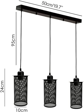 Charming Retro Three-Head Pendant Island Ceiling Light Fixture for Kitchen Dining