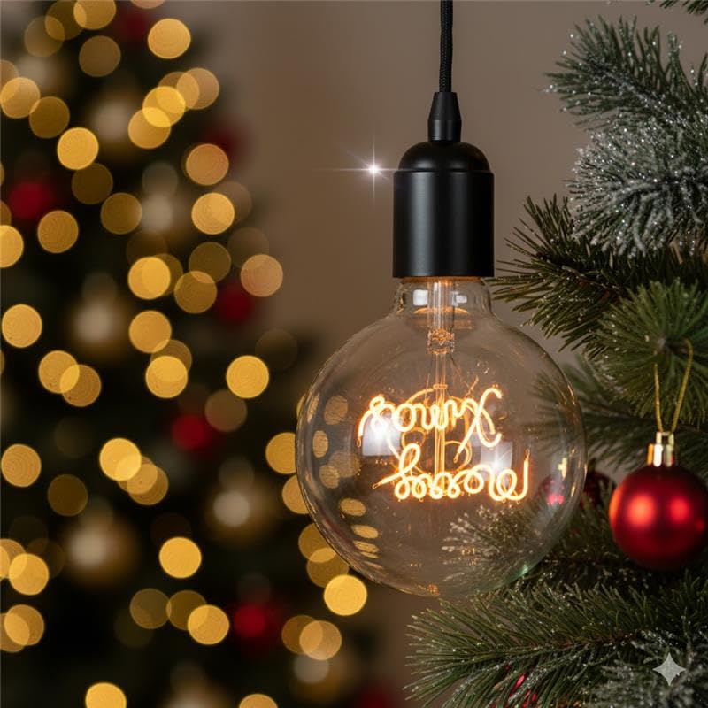 LED Vintage Edison G125 Globe Christmas Decorative Light Bulb E27 Screw Base