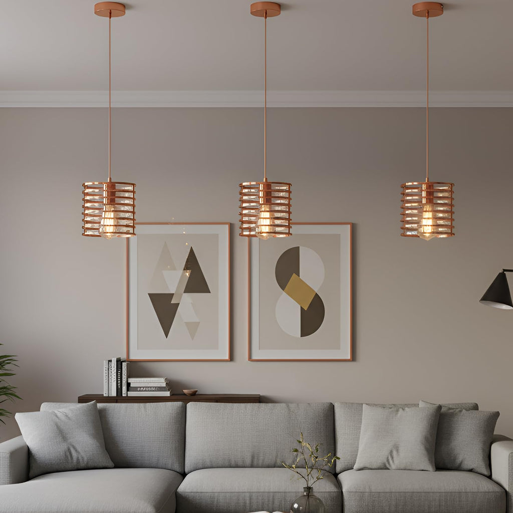 Modern LED Metal Pendant Light Fixture with Adjustable Cord for Kitchens