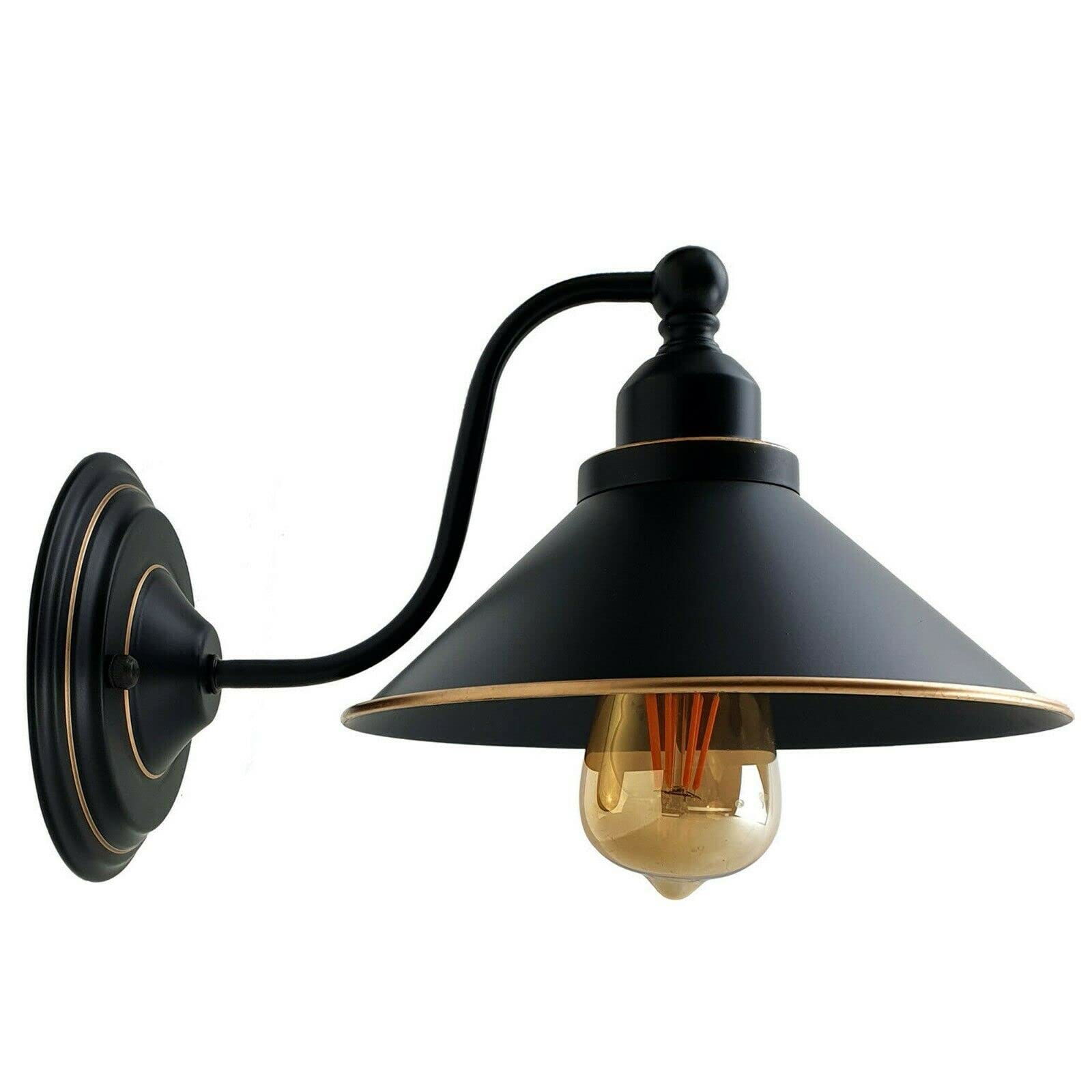 Industrial Retro Metal Wall Sconce E27 Holder, Vintage Style Light Fixture
