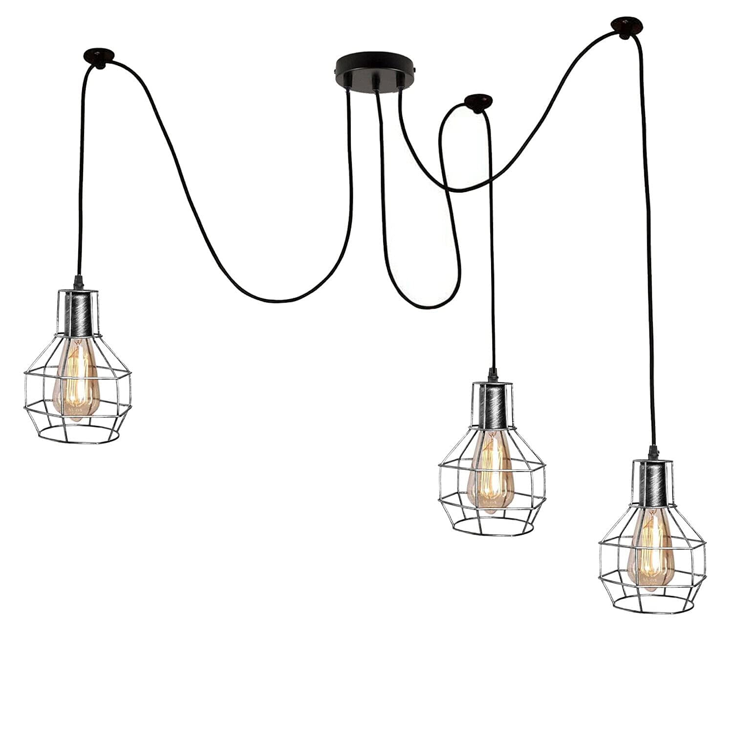 Modern Industrial Spider Pendant Chandelier Lighting Kit – Multi-Arm Ceiling Fixture