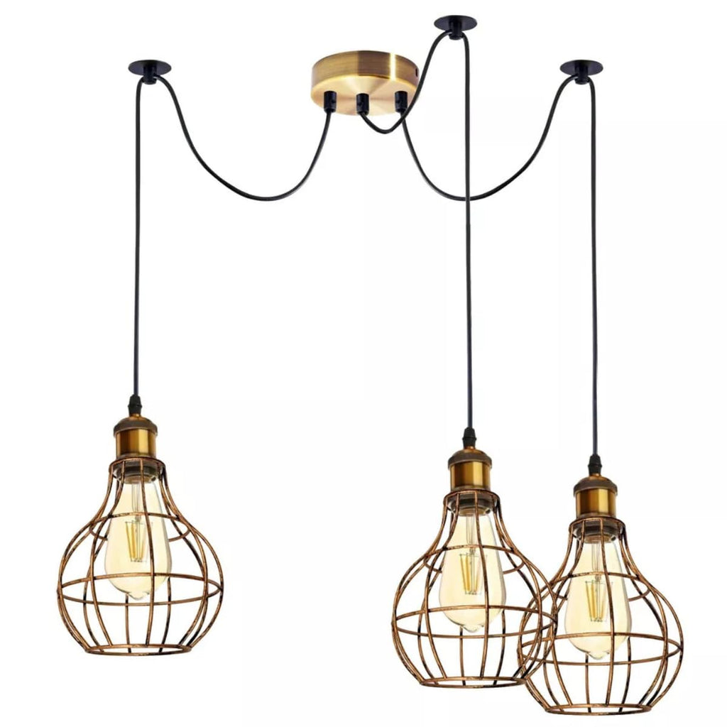 Vintage Industrial Metal Ceiling Pendant Light Fixture with Adjustable Length