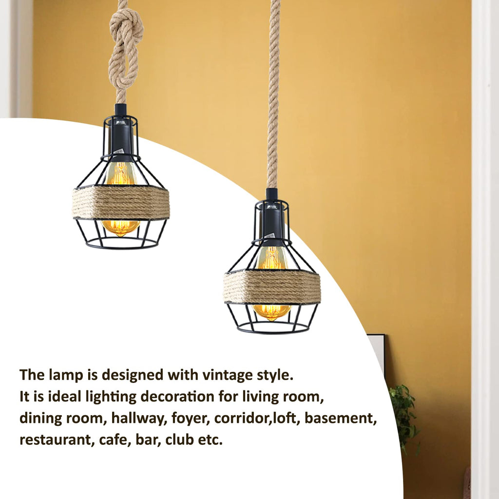 Ceiling Pendant Light Metal Hemp Rope Style ~6203