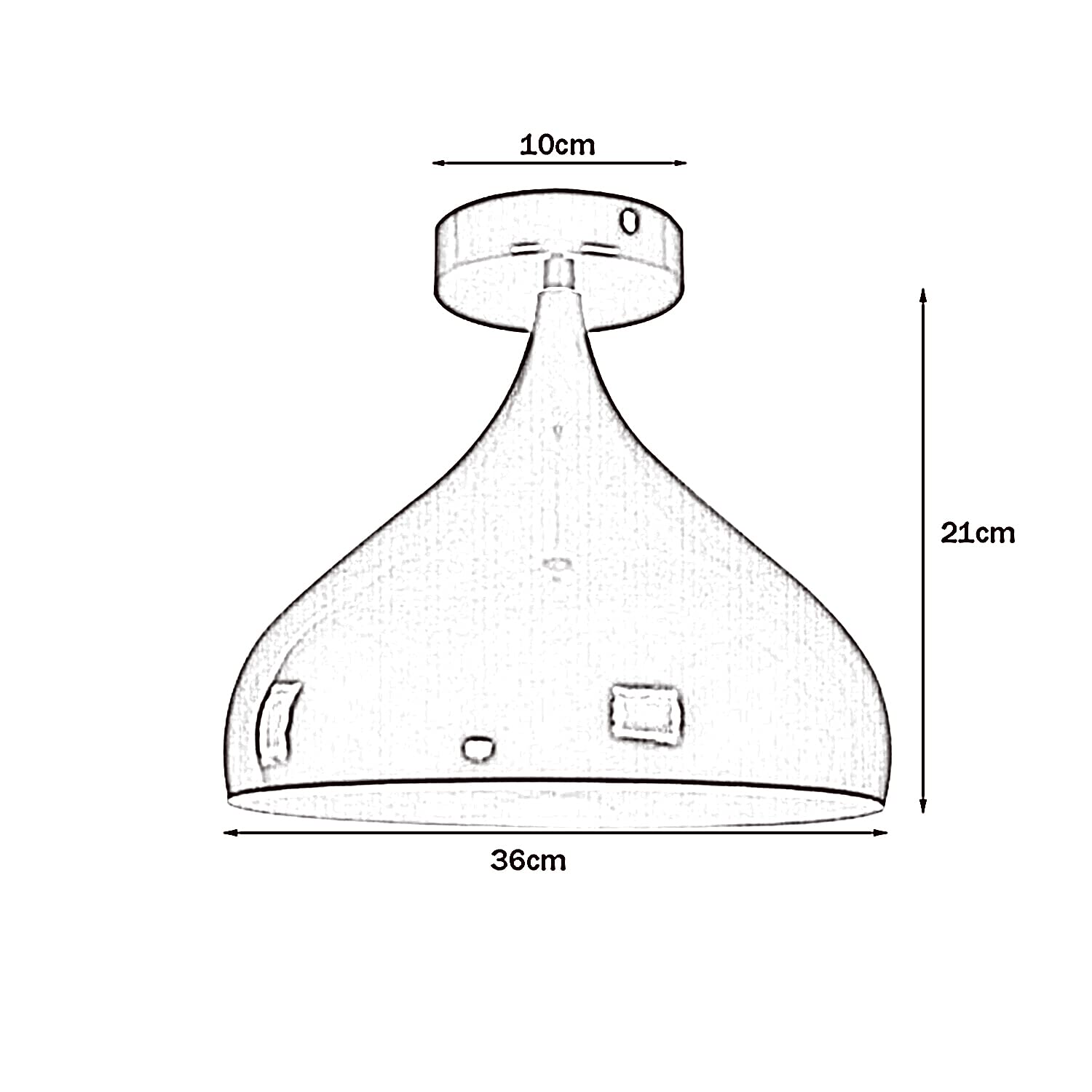 Modern E27 Flush Mount Ceiling Light with Metal ~6275