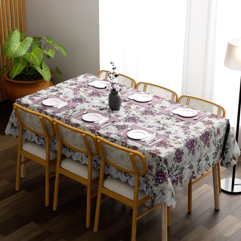 Modern Rectangular Printed Polyester Tablecloth for Dining & Decor, 59x43 Inches