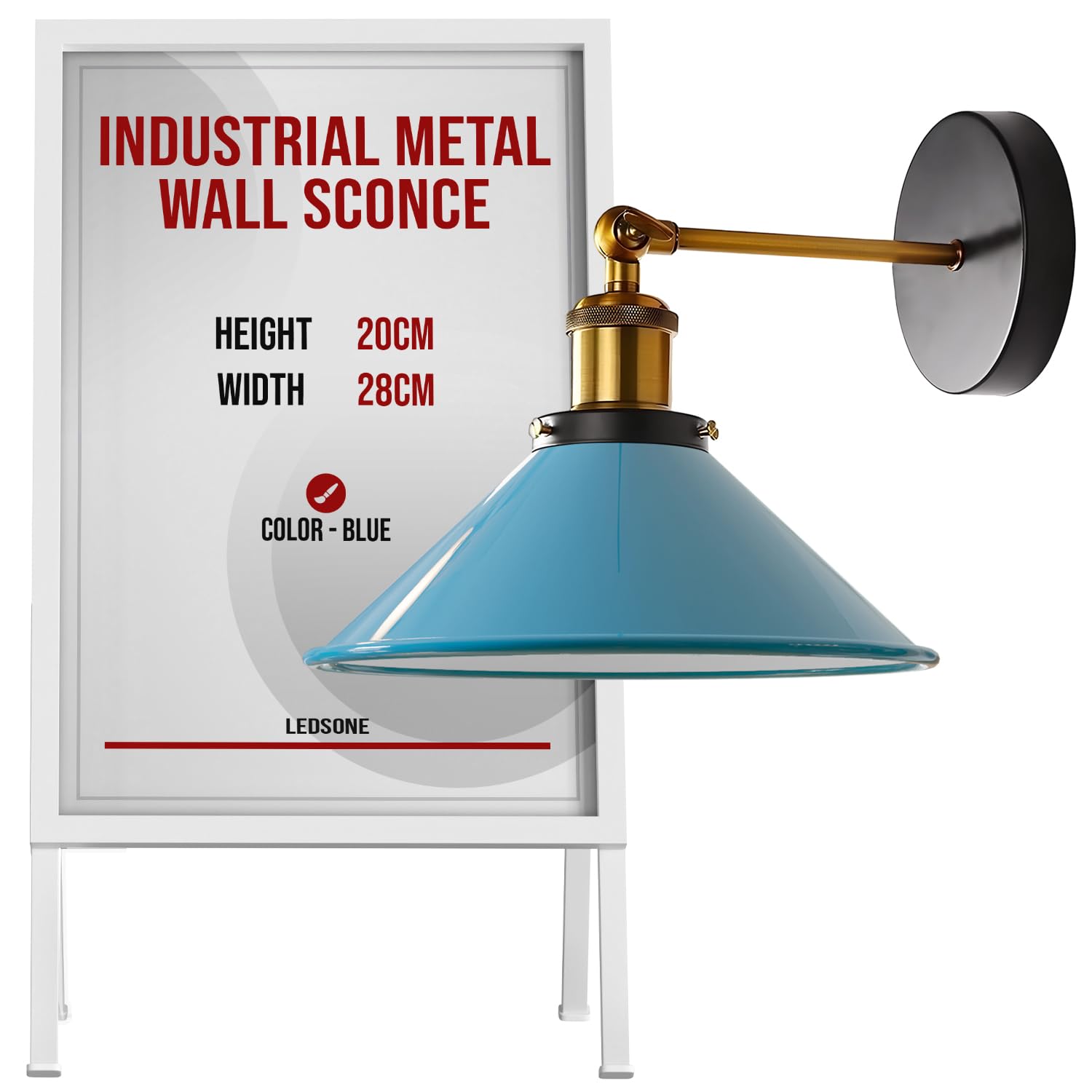 Industrial Vintage Wall Sconce with Cone Design ~6276