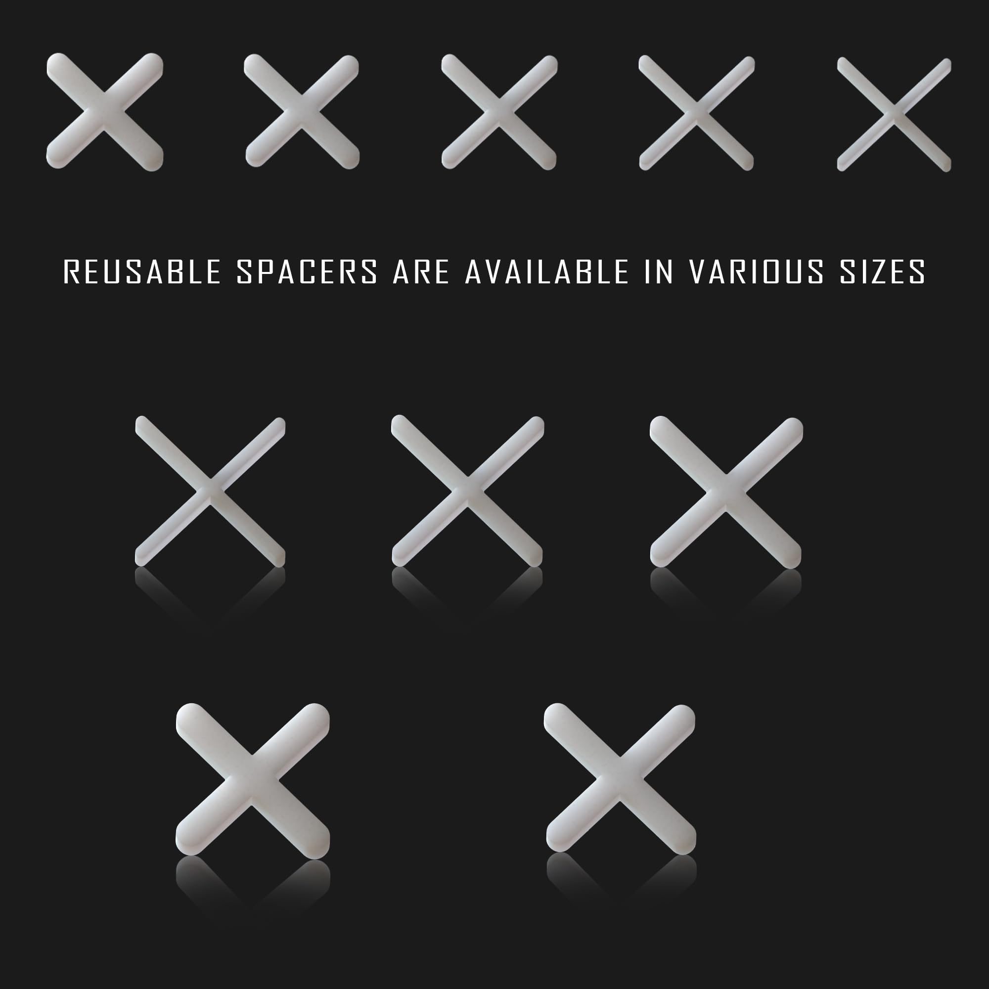 200 Slab Tile Spacers Plastic Cross Shaped ~6243