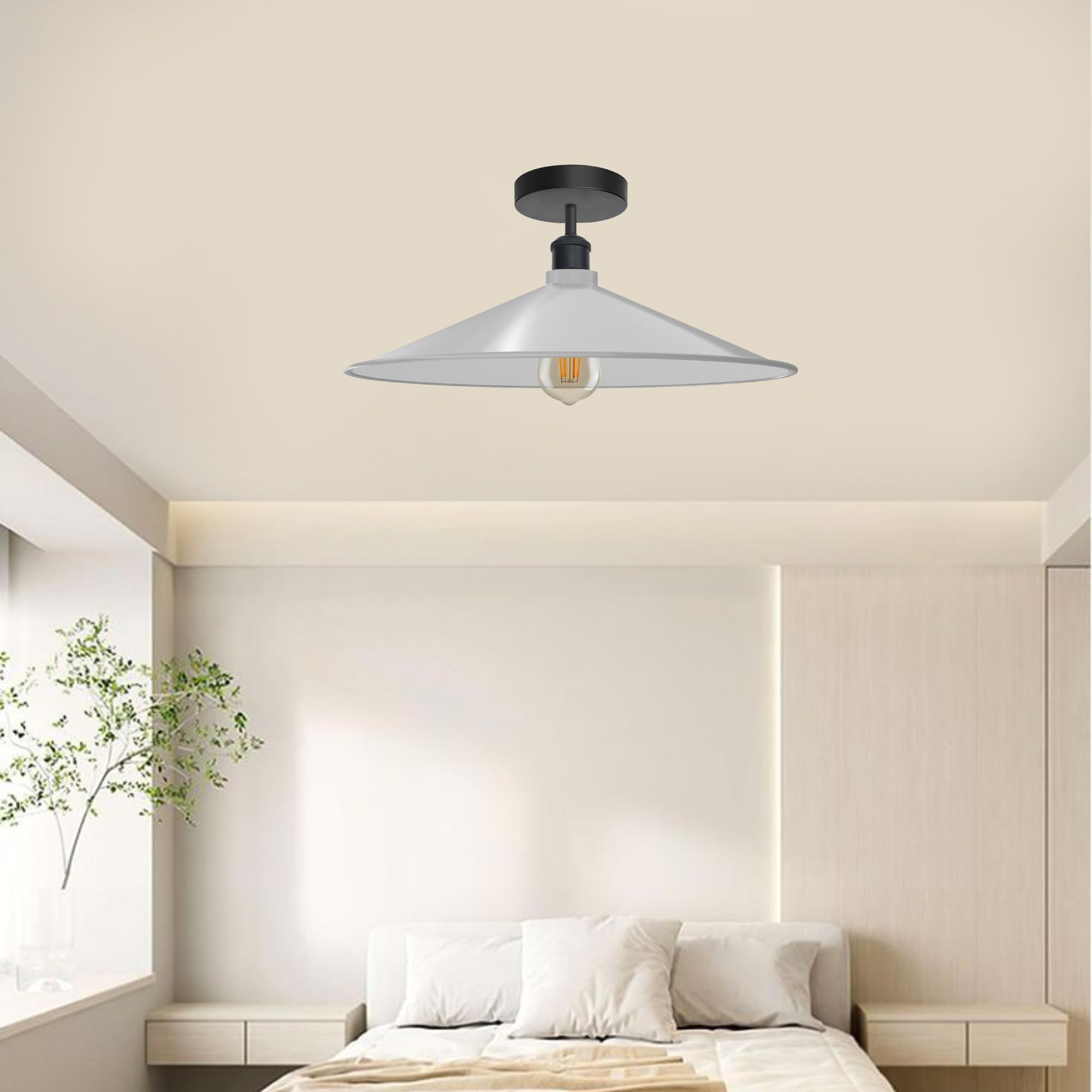 Retro Style Metal Semi Flush Mount Ceiling Light ~6314