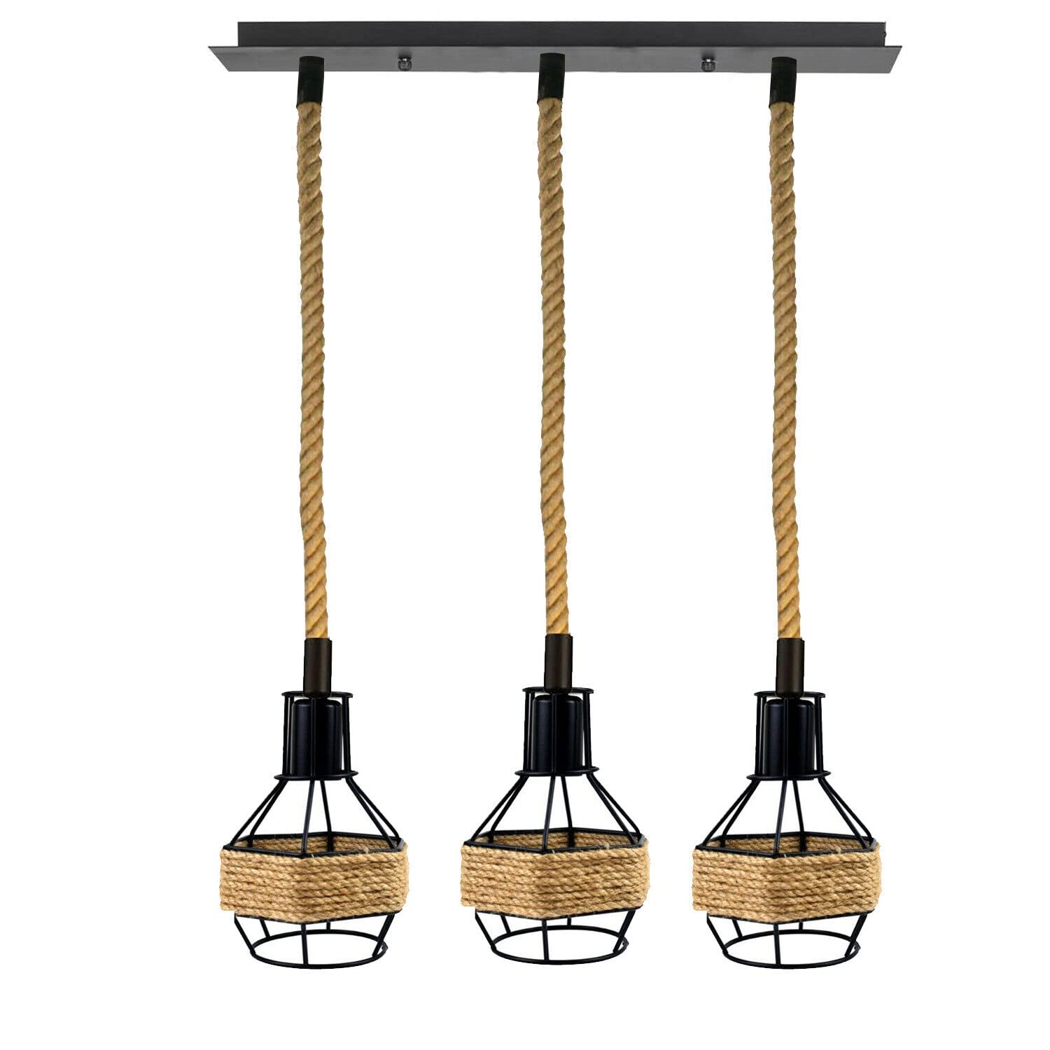 Ceiling Pendant Light Metal Hemp Rope Style ~6203