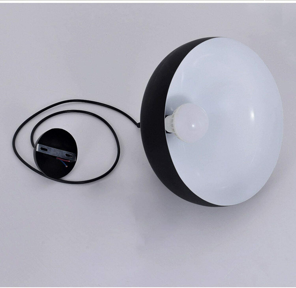 Industrial Vintage Metal Dome Pendant Light Fixture, Dimmable E27 Base Ceiling Lamp