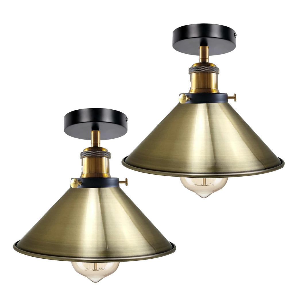 Stylish 2-Pack Modern Semi-Flush Mount Ceiling Lights with Metal Shade