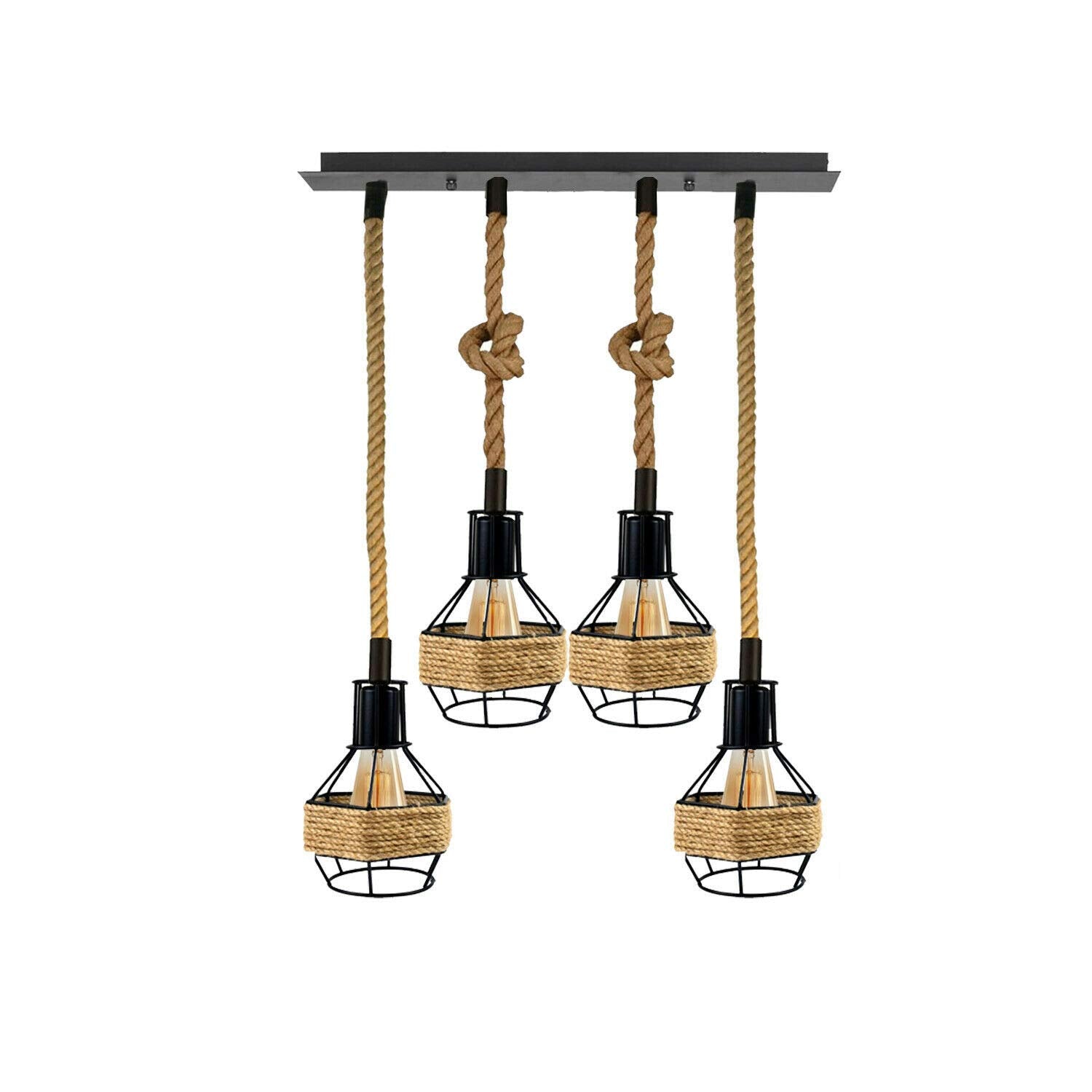 Ceiling Pendant Light Metal Hemp Rope Style ~6203