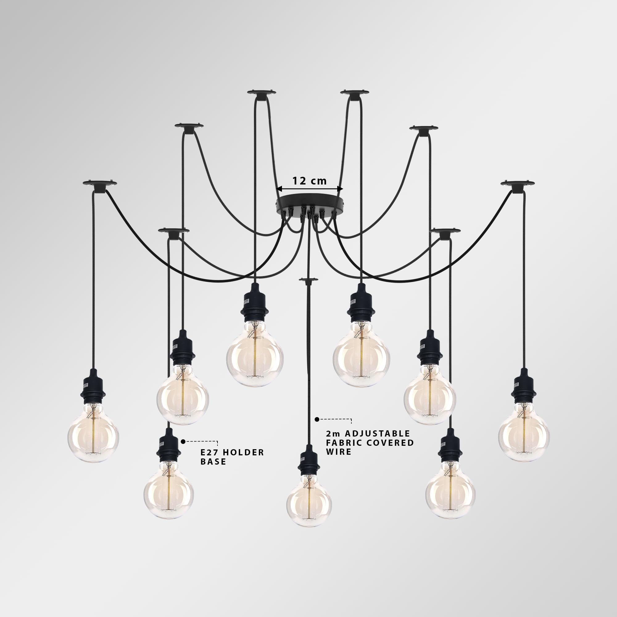 Industrial Vintage E27 Ceiling Chandelier Light ~6298