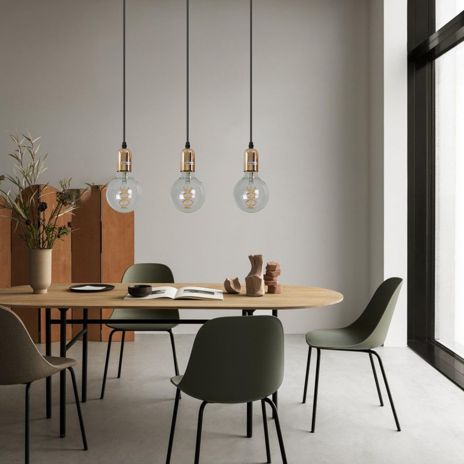Industrial Metal Cluster Pendant Light Fixture, E27 Base, Retro Style Lighting