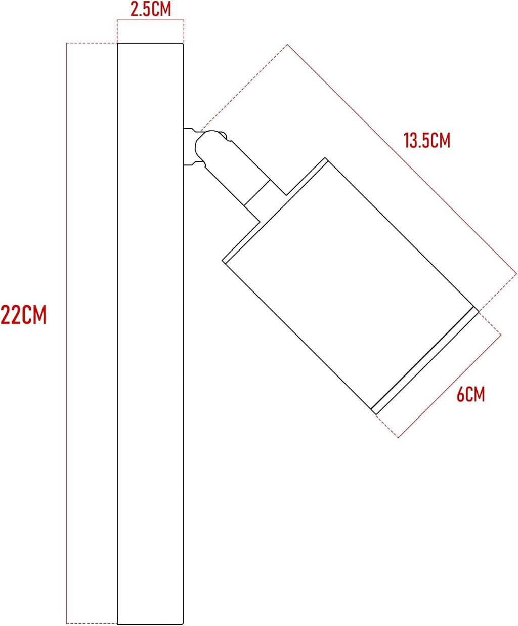 Yellow Brass Wall Spotlight Adjustable Rotating LED Light Feature~6146