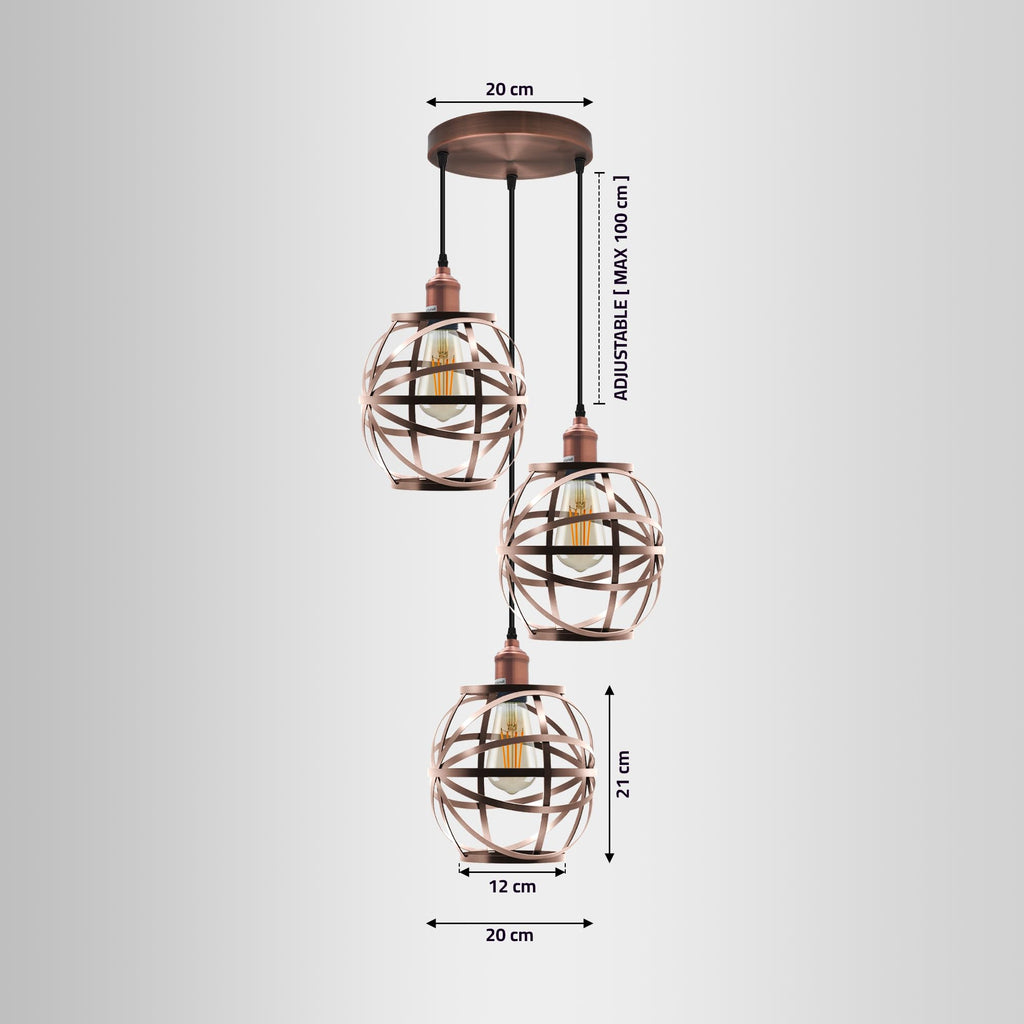 Industrial Metal Cage Pendant Light Fitting ~6353