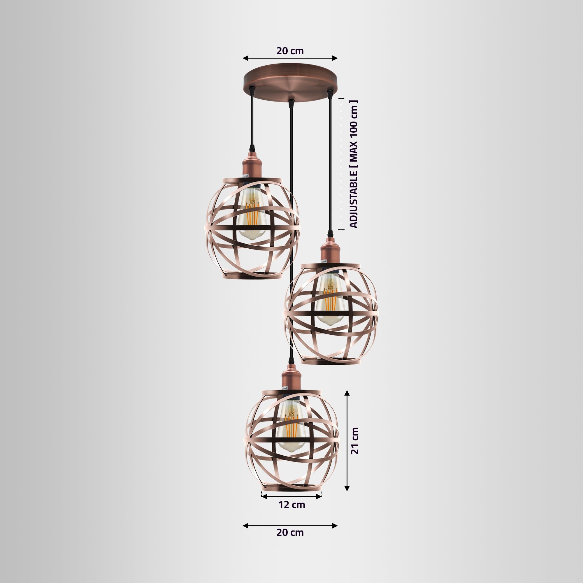 Industrial Metal Cage Pendant Light Fitting ~6353