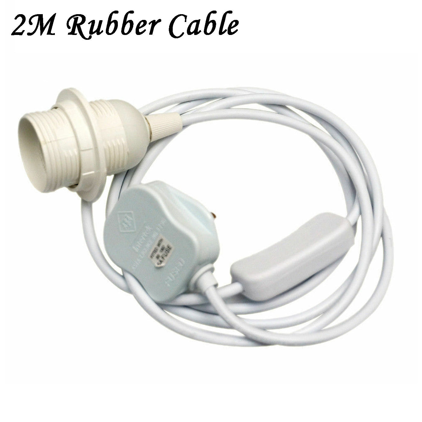 2m Plug In Light Bulb Kit E27 Lamp ES With Switch ~5946