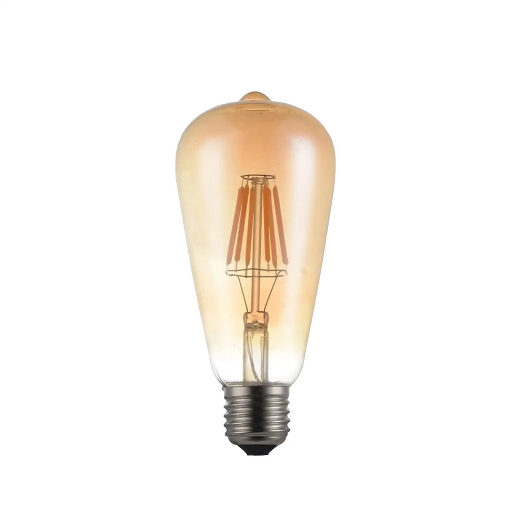 Dimmable LED Filament ST64 E27 Edison Bulb Warm White Amber Glass