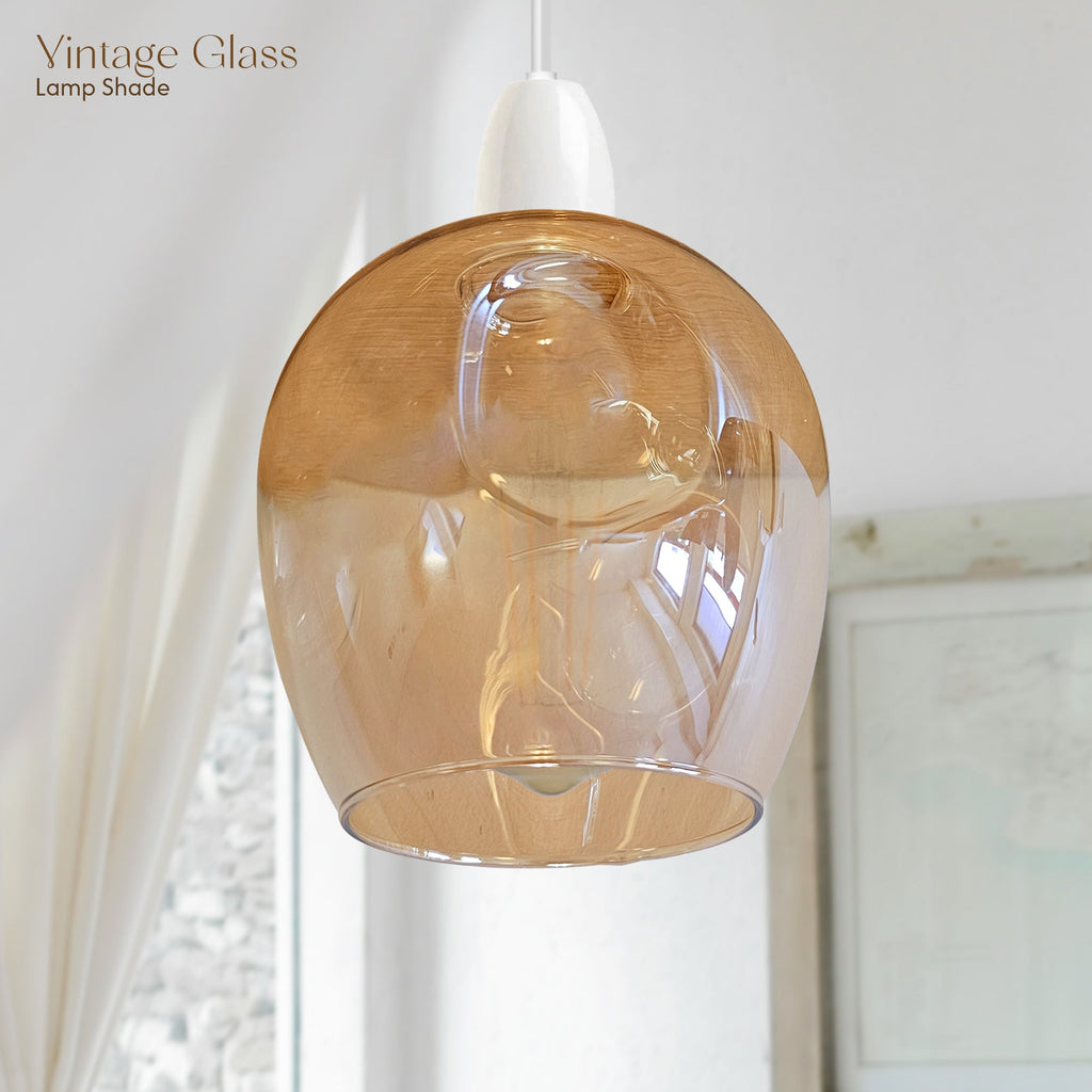 Floral Glass Easy Fit Pendant Light Shade Modern Chrome Finish Design