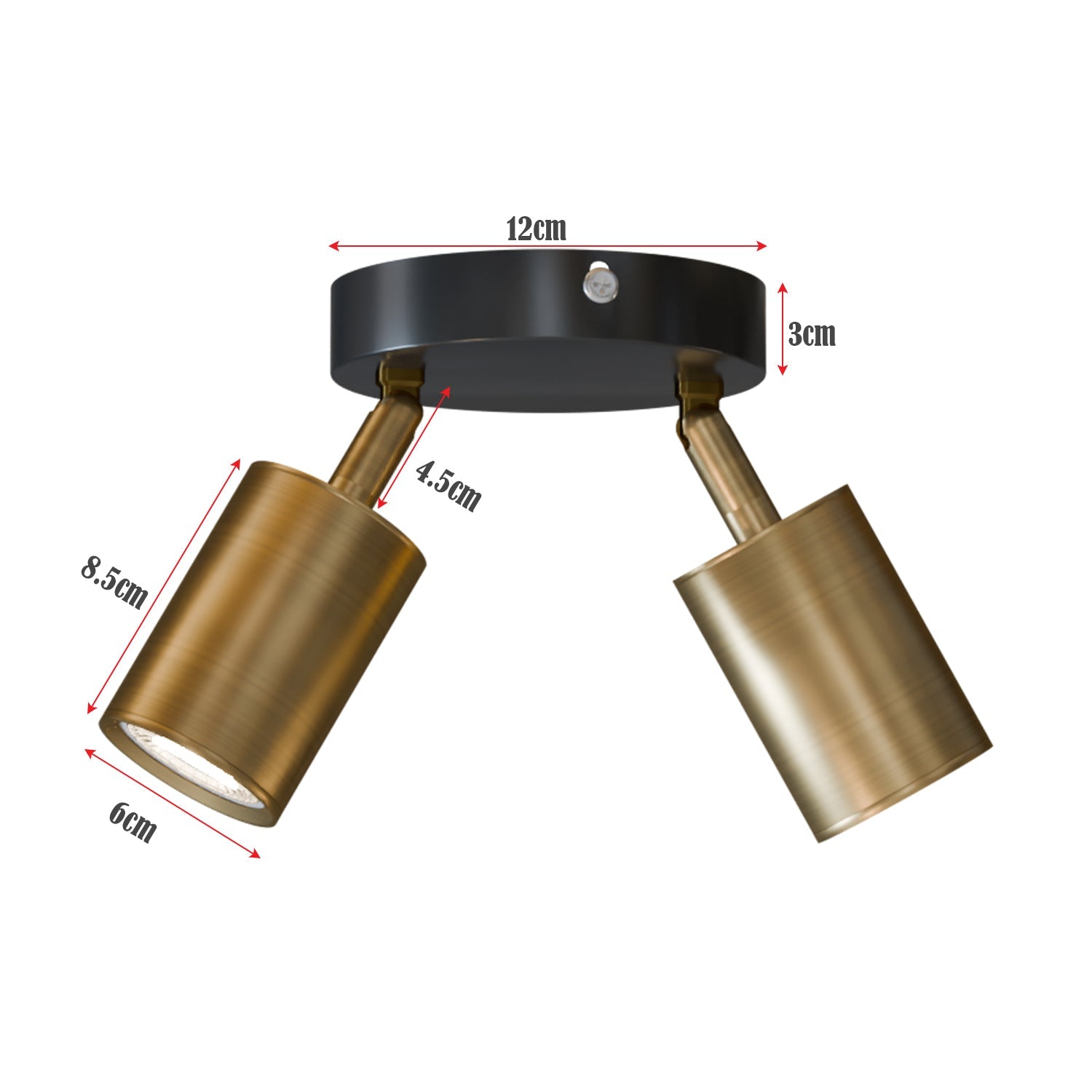 Modern Adjustable Double Head Rotatable GU10 Spotlight Ceiling Light Fixture