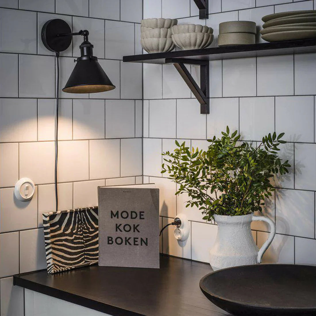 Industrial Black Cone Wall Lamp E27 Holder Adjustable Swing Arm Design