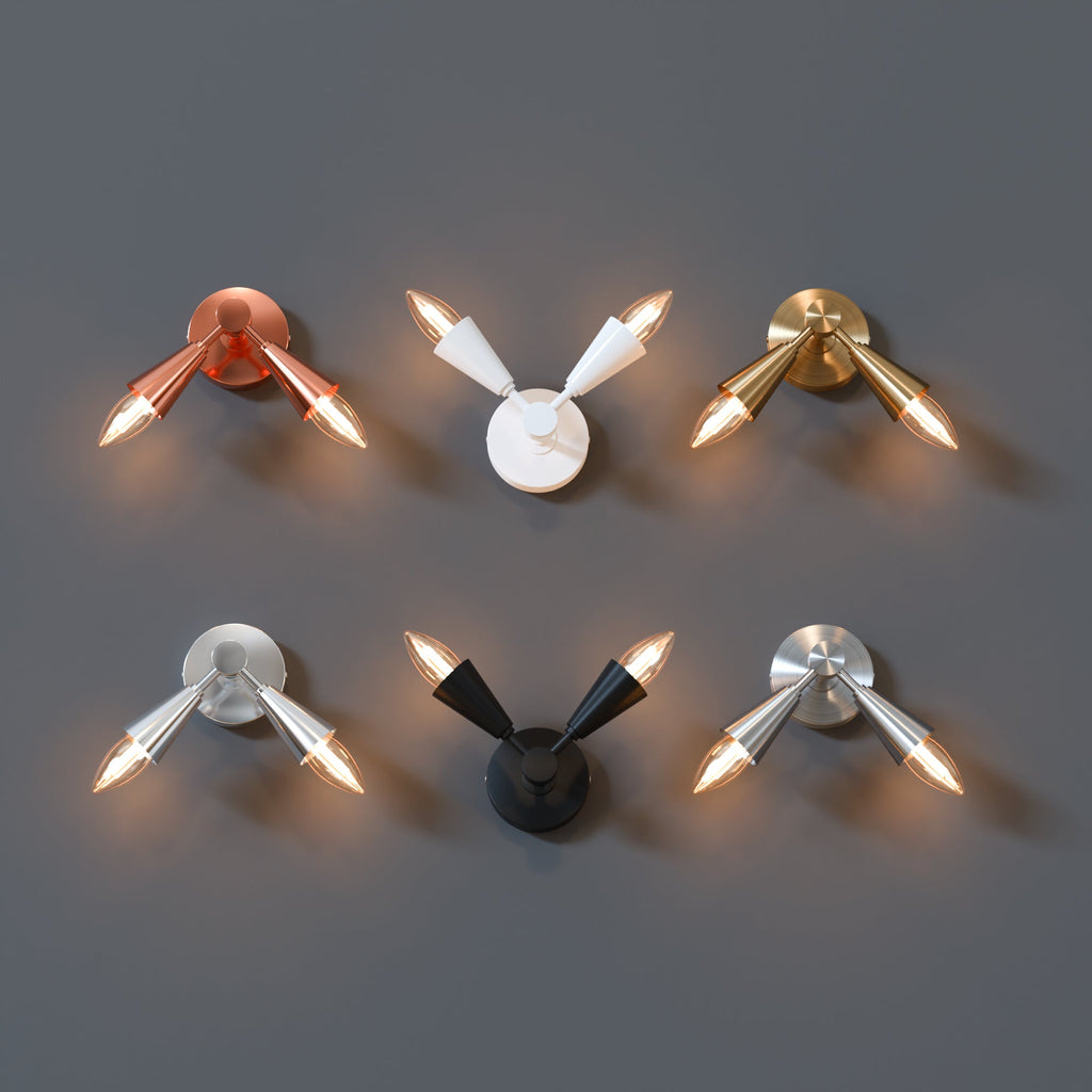 Modern LED Cone Wall Sconce Light Fixture with Adjustable E14 Lamp for Decor