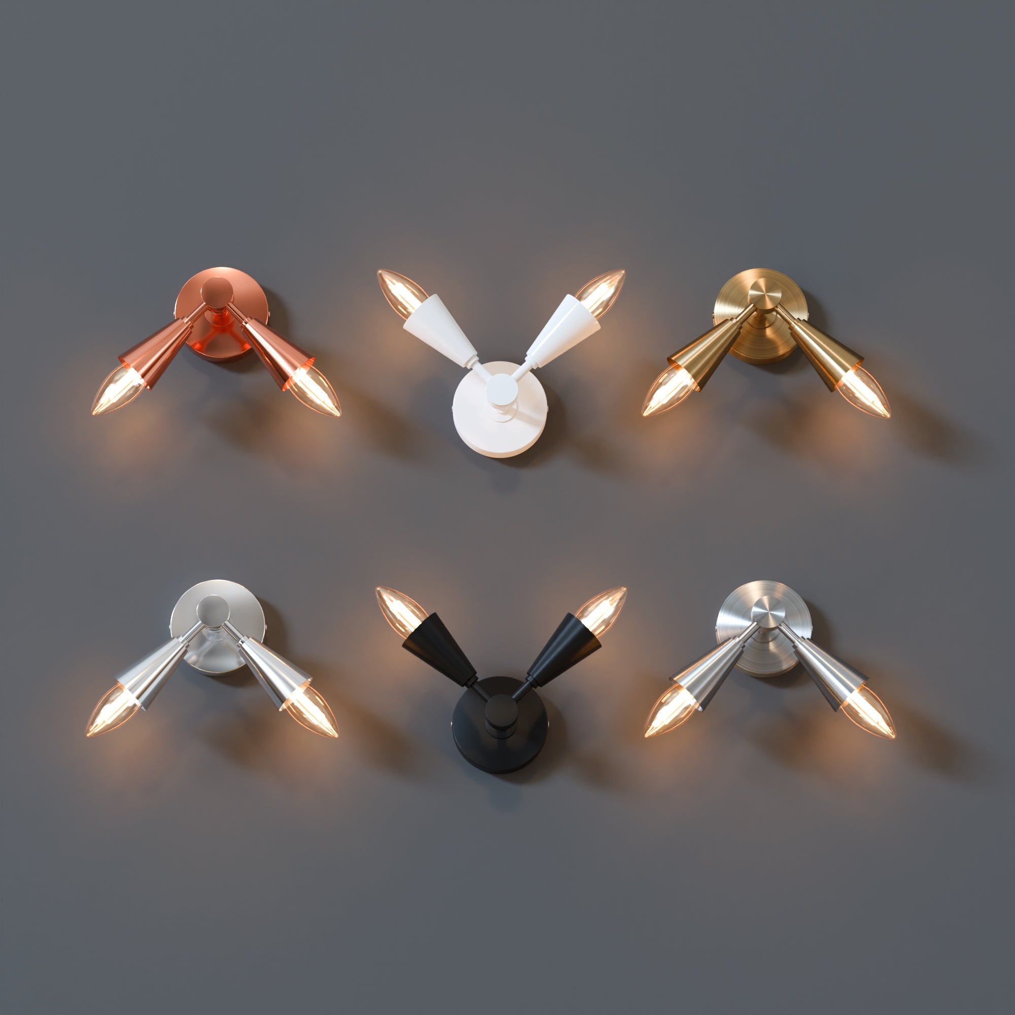 Modern LED Cone Wall Sconce Light Fixture with Adjustable E14 Lamp for Decor