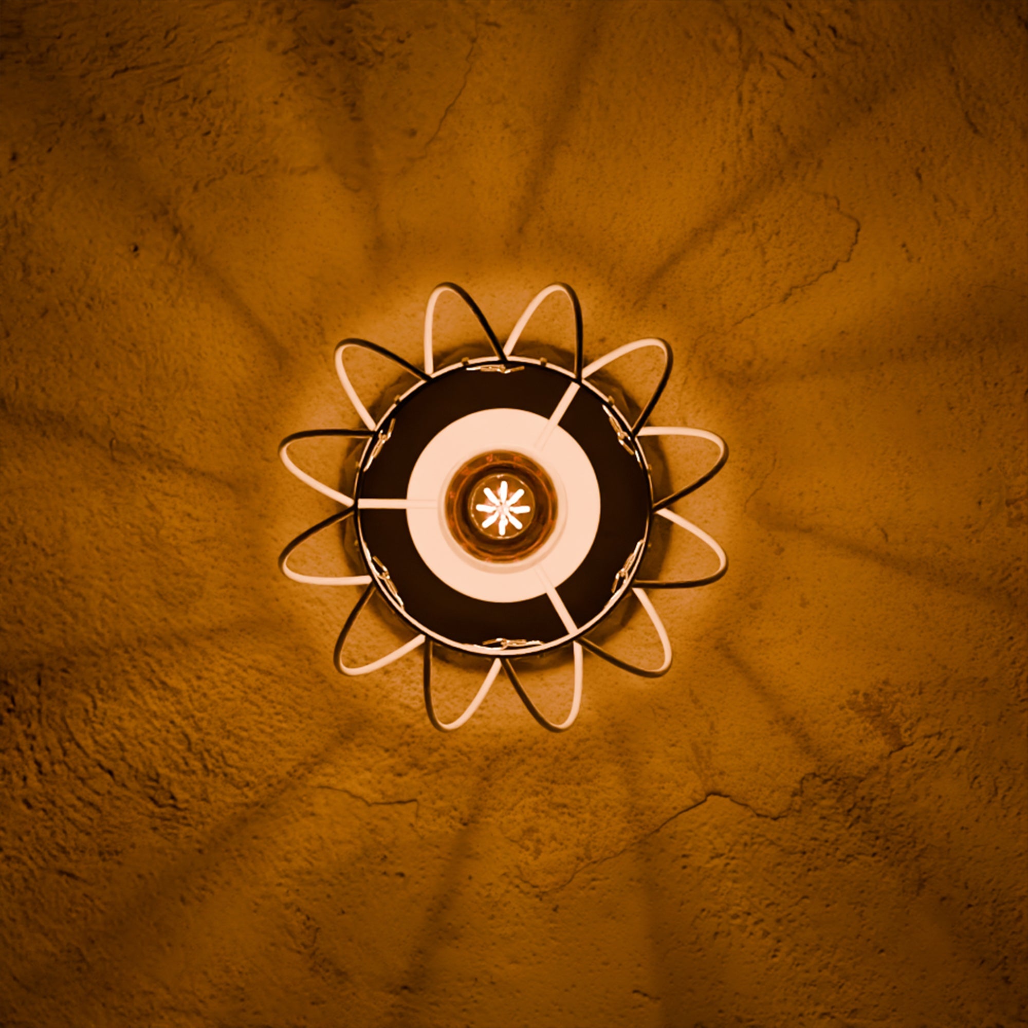 Industrial  Modern Metal & Glass Ceiling Light Fixture Flush Mount~5742