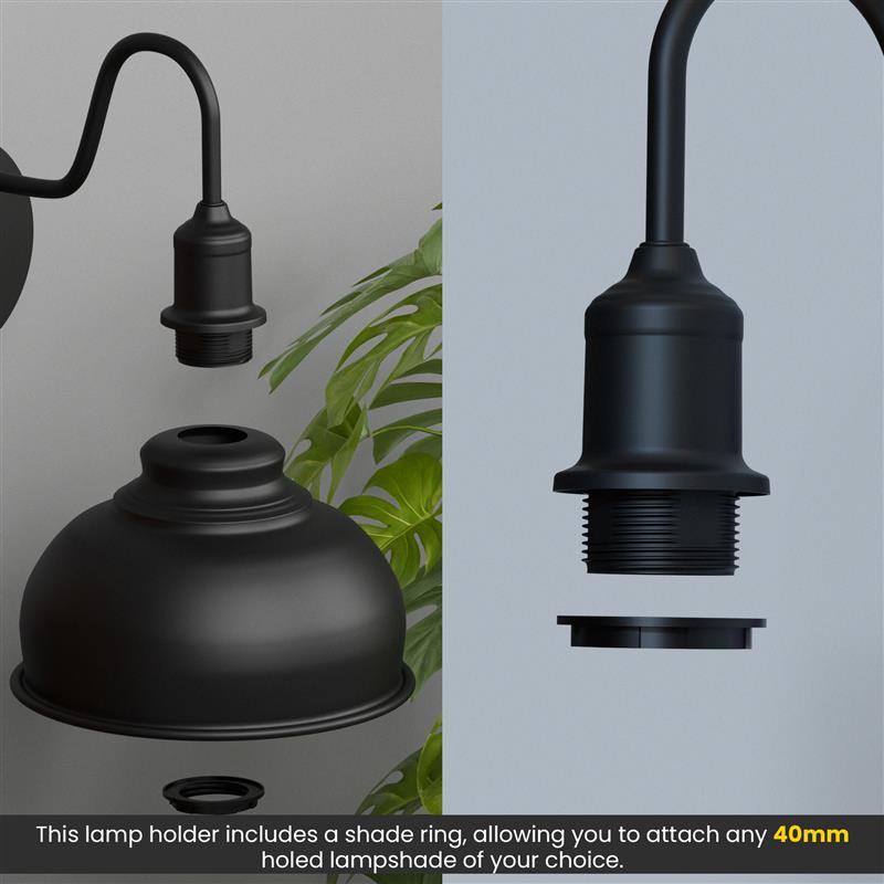Modern Industrial Swan Neck Wall Sconce with Built-in Toggle Switch