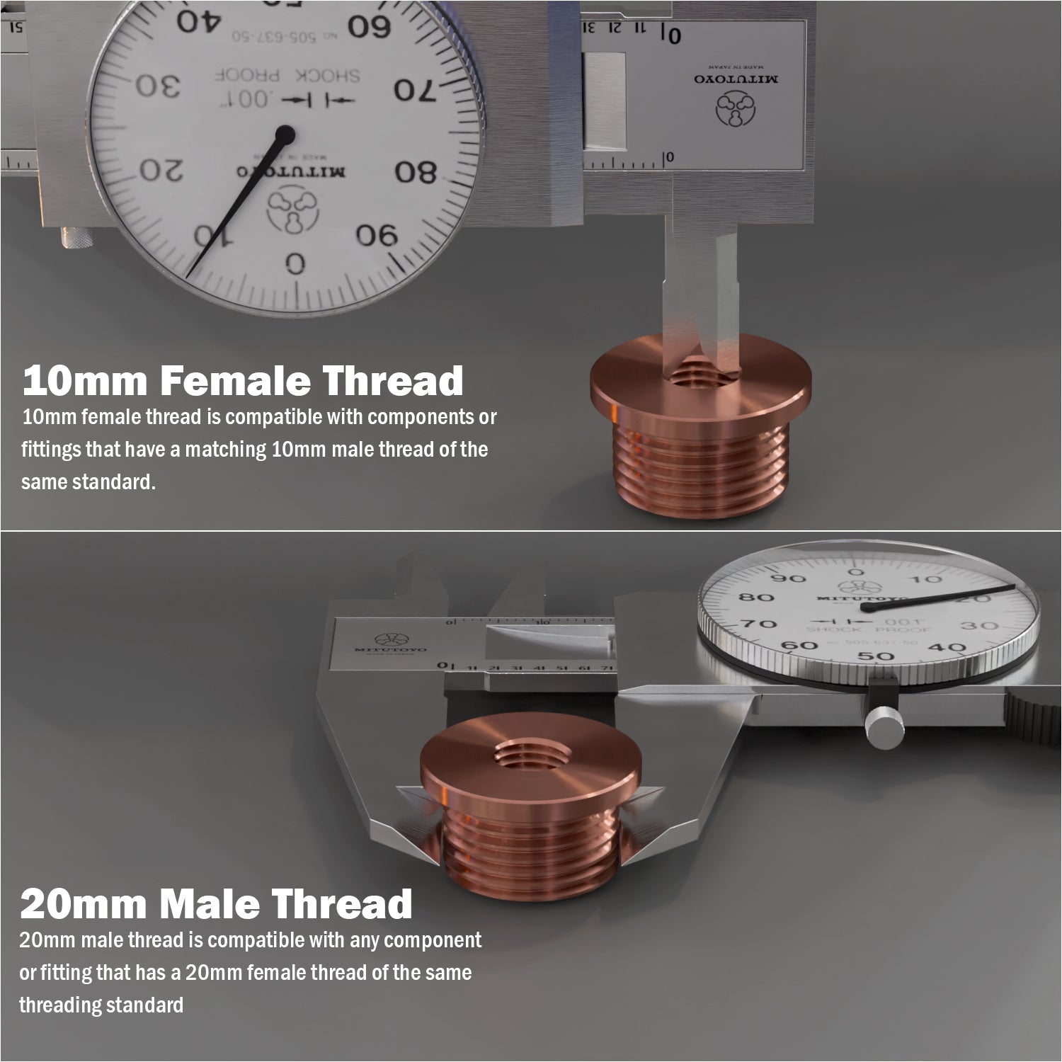 M20 Male to M10 Female Conduit Pipe Thread Bush Reducing Connector Fitting