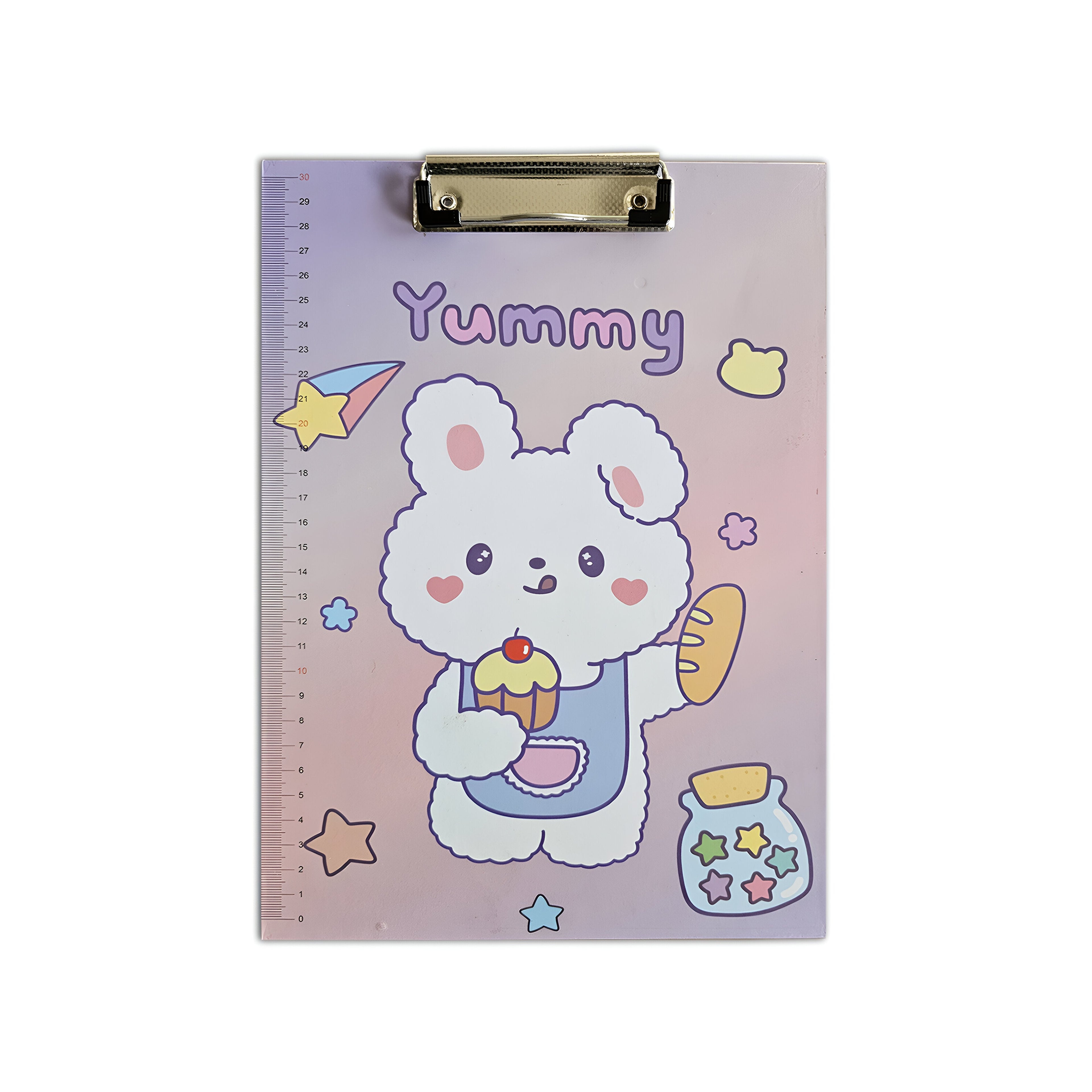 4-Pack A4 Cartoon Design Clipboards with Ruler Edge, Lightweight & Durable