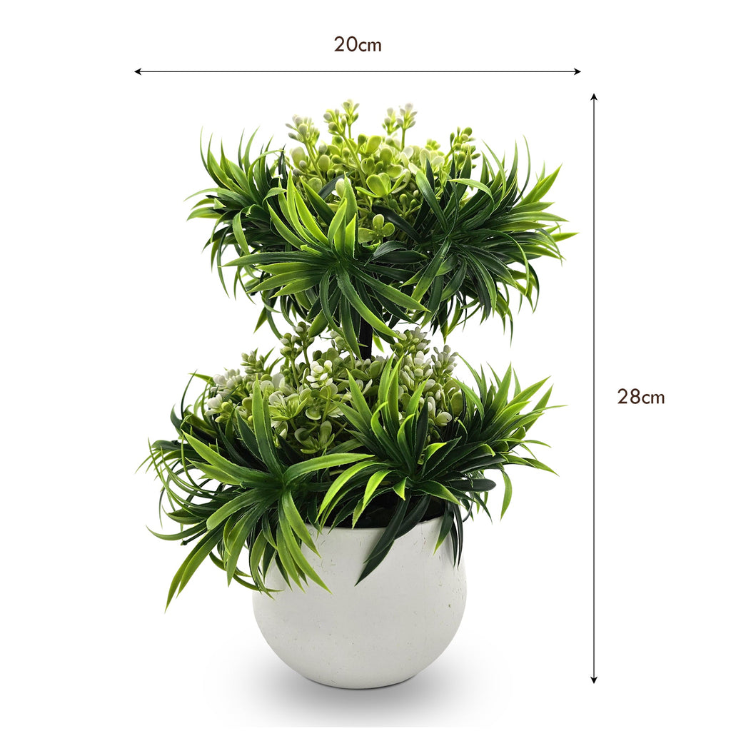 Modern Mini Artificial Bonsai Tree 2-Pack Indoor Outdoor Decorative Plants